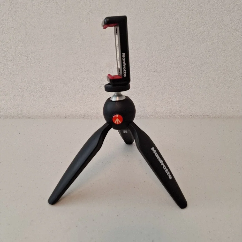 Manfrotto MTPIXI-B Compact Mini Table Tripod With Ball Head & Phone Holder ITALY